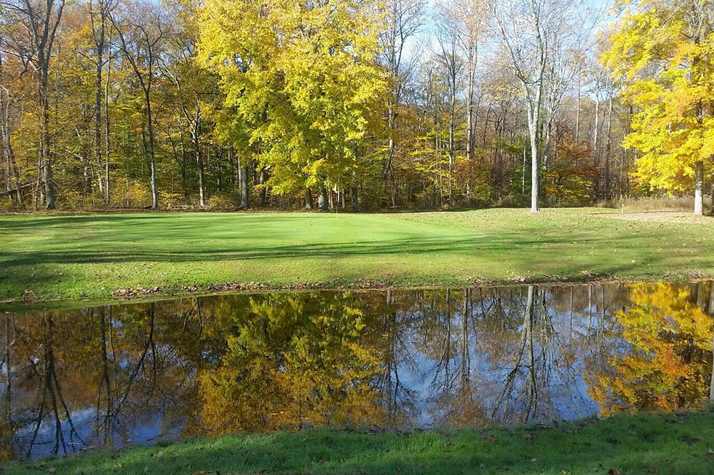 fairway with the creek on one side, trees on the other