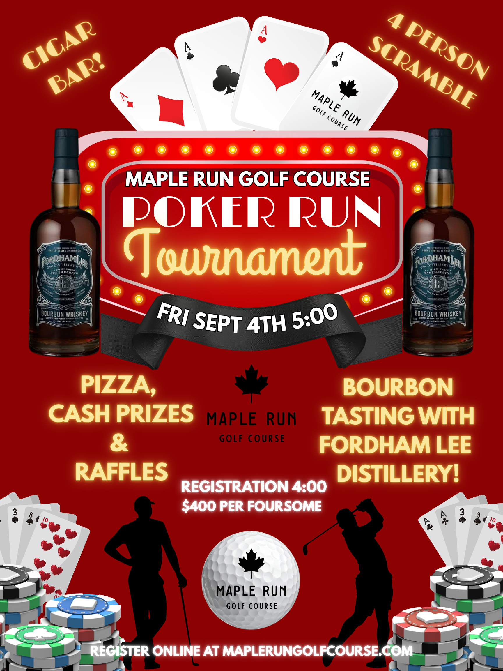 Red Modern Casino Night Poster